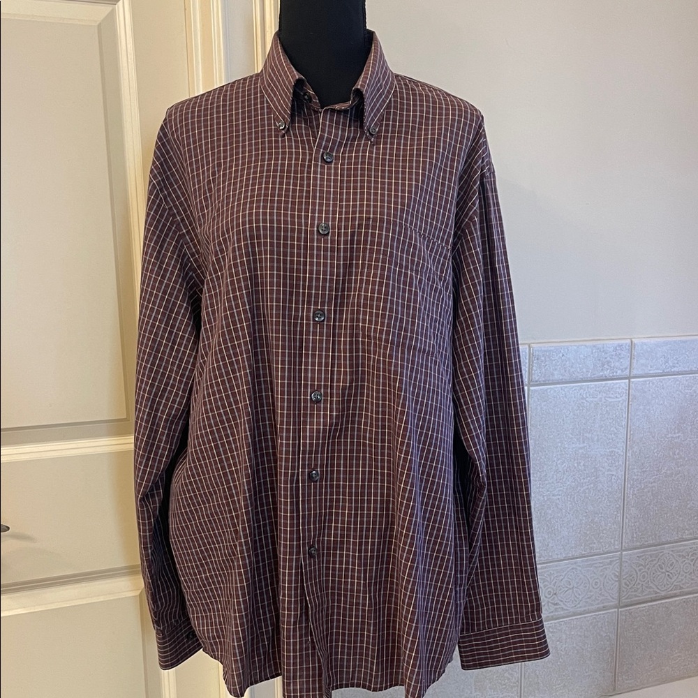 Van Heusen large Men's Checkered Shirt - Brown